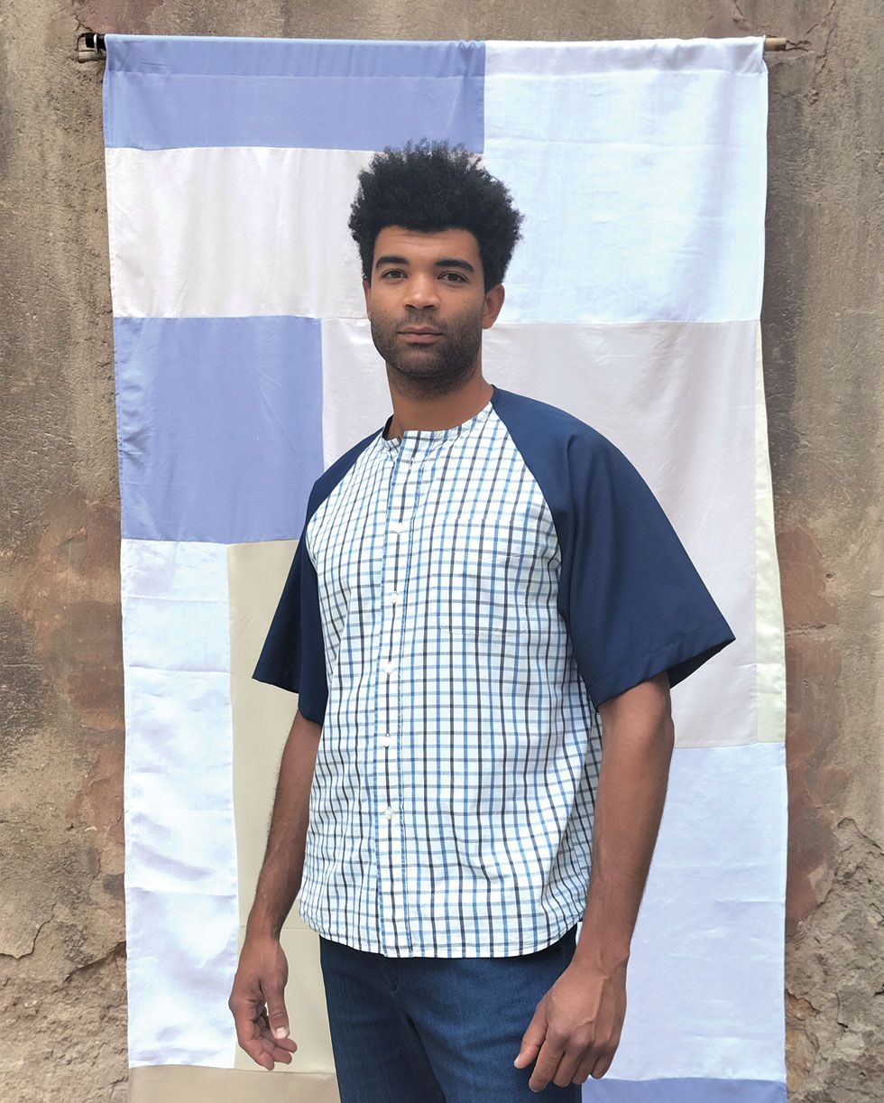 Chemise manche raglan courte | Upcycling textile