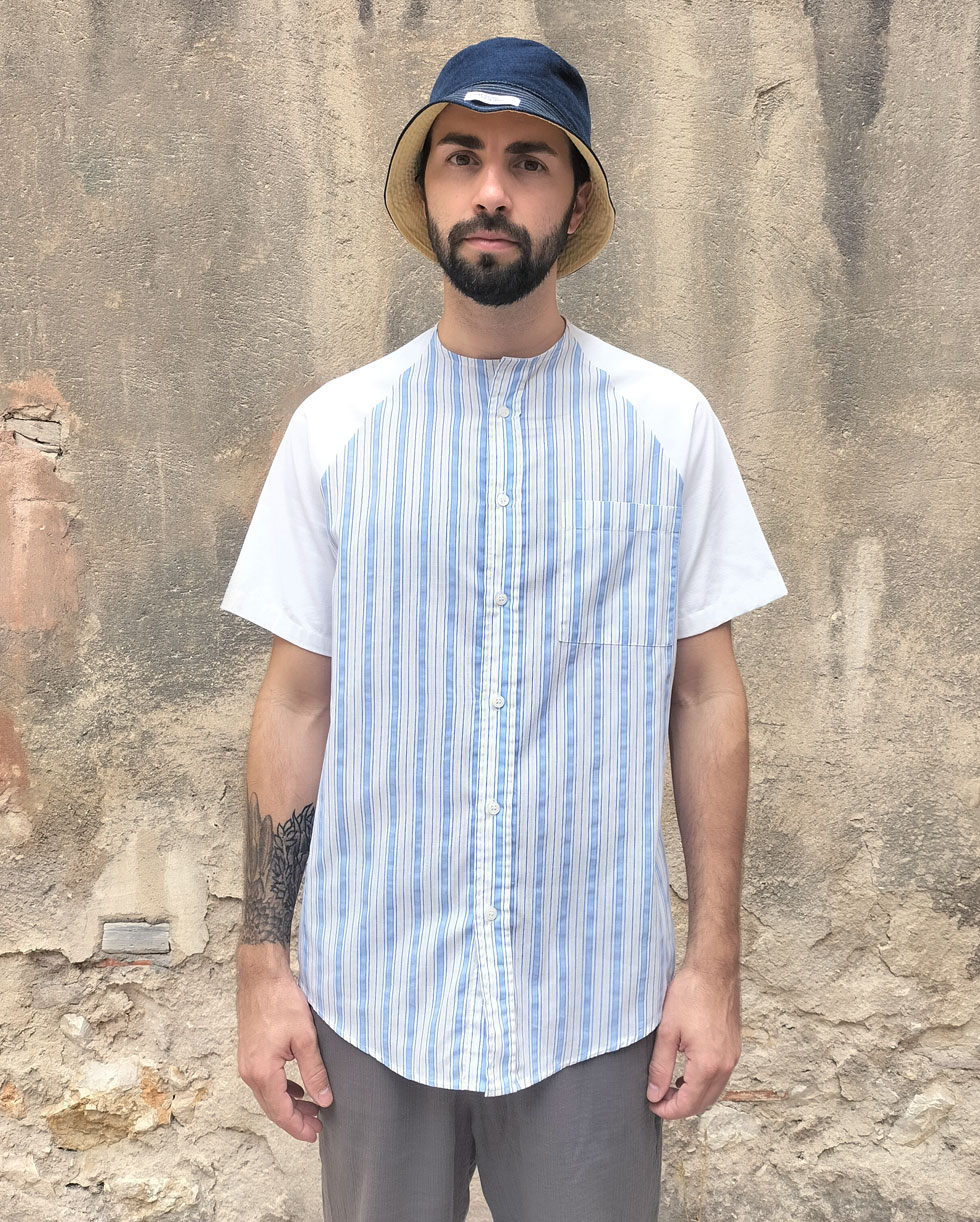 Chemise manche raglan courte | Upcycling textile
